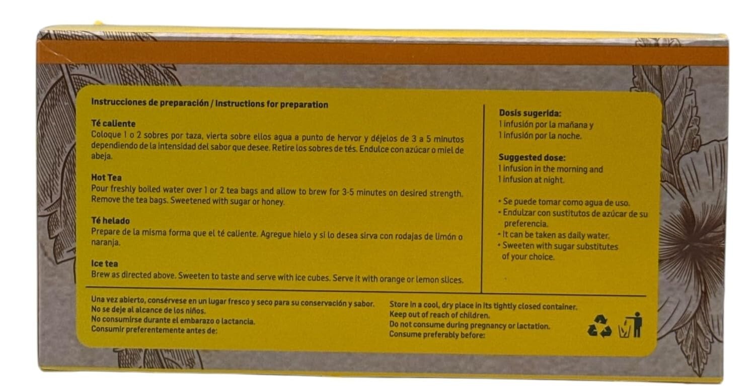 Damiana Herbal Tea – 100% Turnera diffusa – 25 Tea Bags – Natural Caffeine-Free