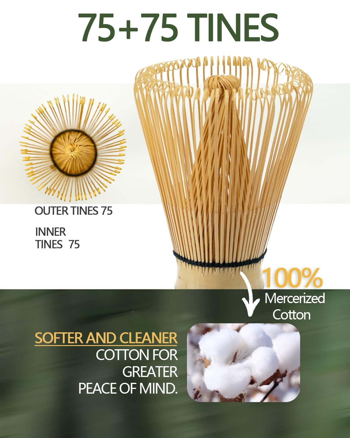 Taruzil Matcha Whisk, Matcha Bamboo Whisk, Matcha Whisk Set for Matcha Powder