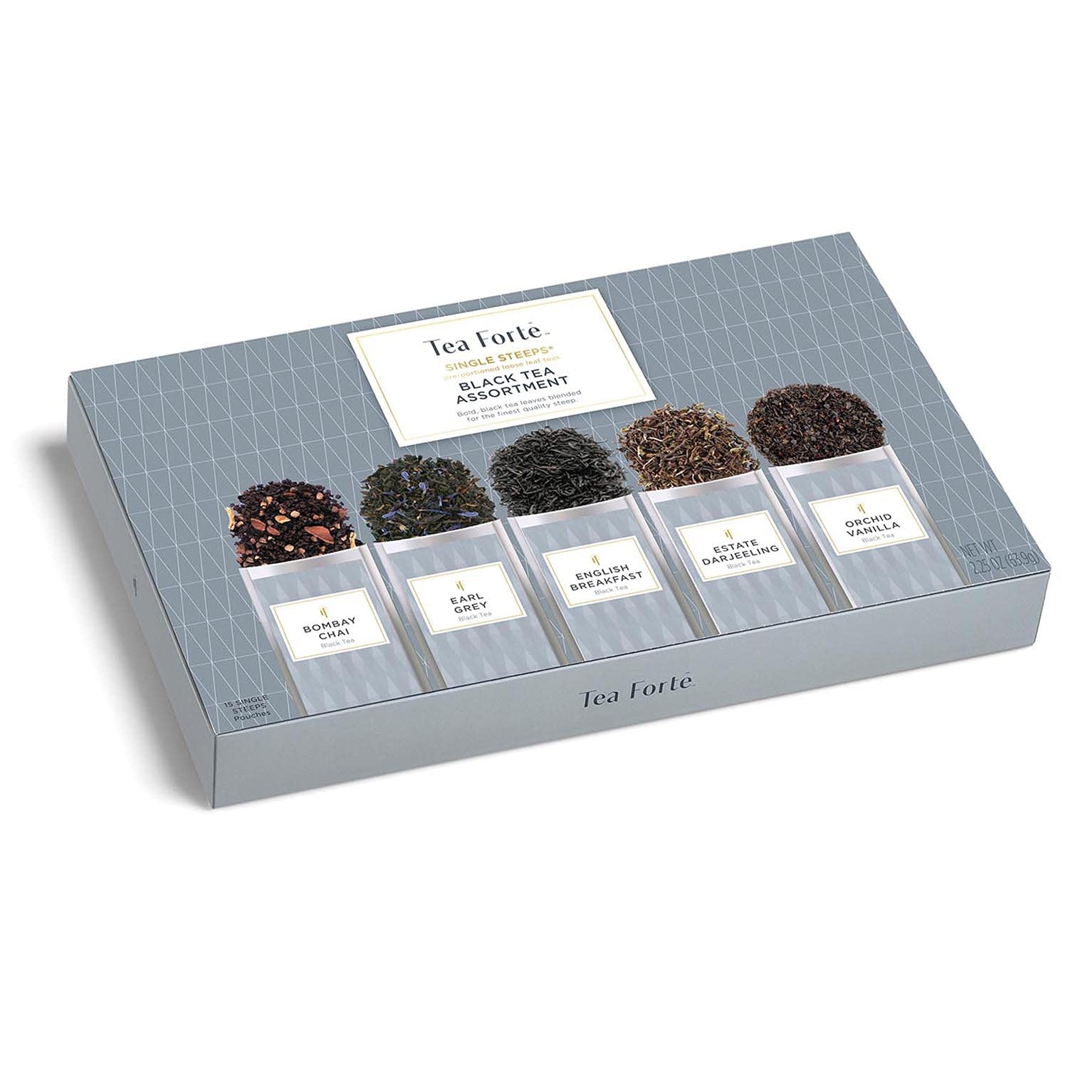 15 PCS Single Steeps Loose Leaf Tea Sampler Assorted Variety Box Black Tea