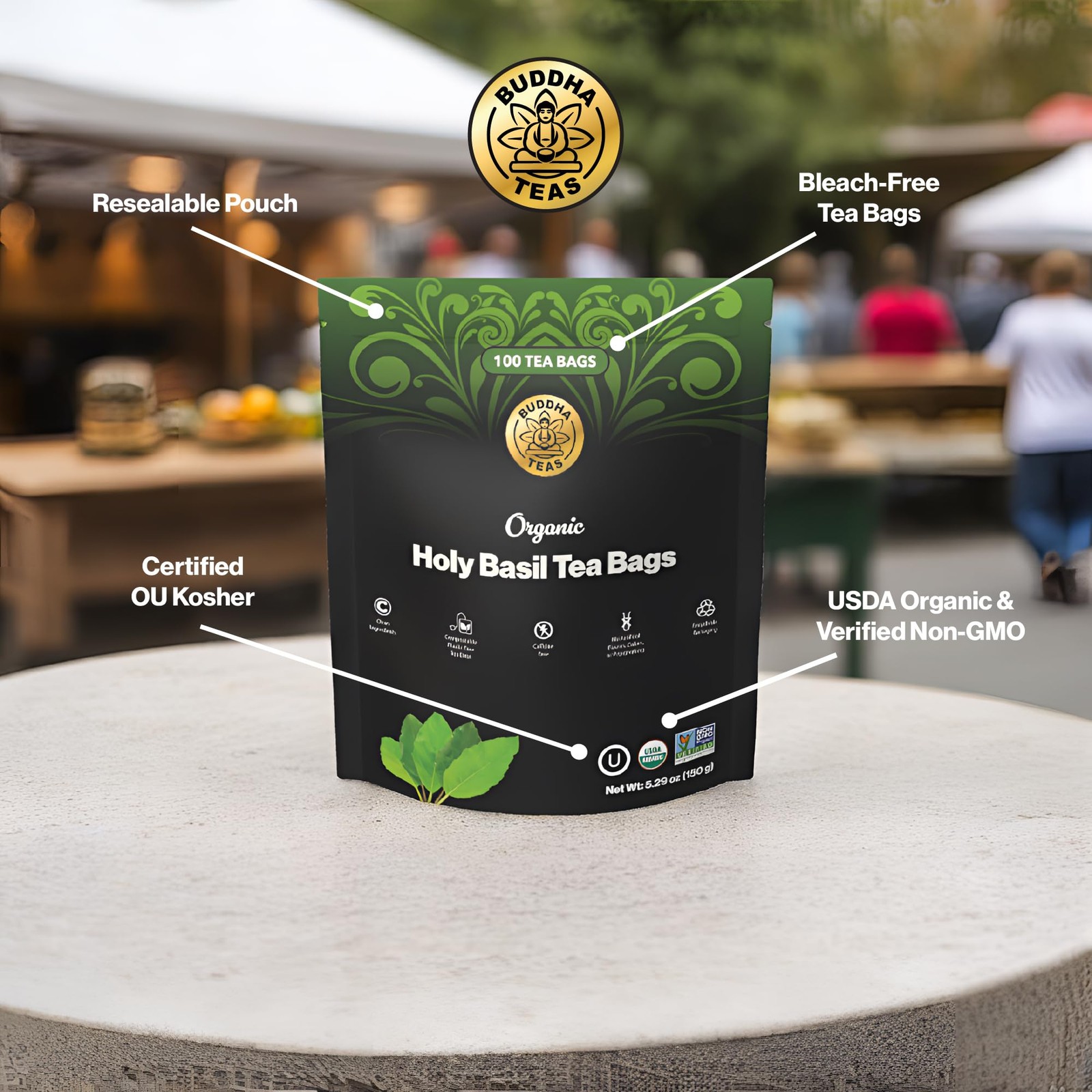 – Organic Holy Basil Tea Bags – For & Wellbeing – Ayurvedic Tulsi – With Anti…
