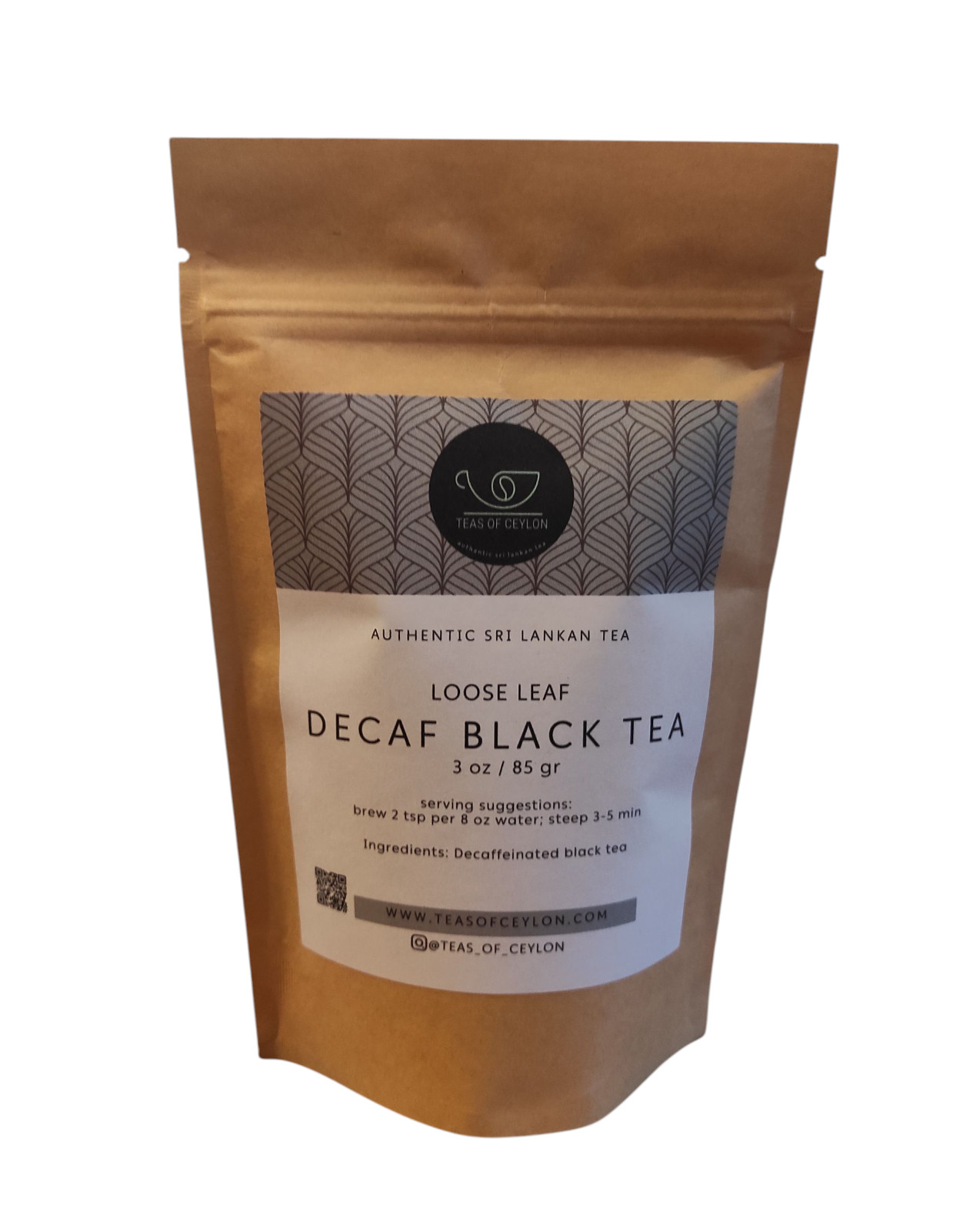 Original Ceylon Decaf Black Tea, Loose Leaf, 3oz (20+ cups)