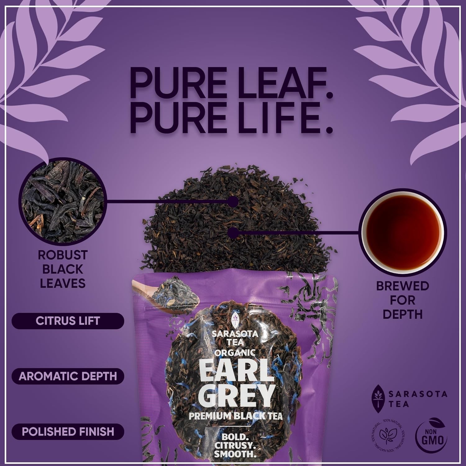 USDA Organic Loose Leaf Earl Grey Black Tea with Bergamot Flavour