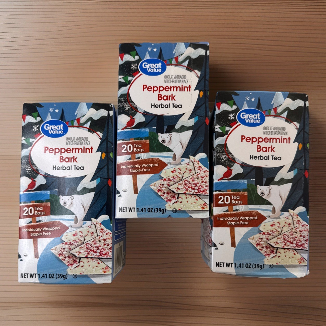 Peppermint Bark Herbal Tea Great Value Holiday Christmas Lot 3 Carob Spearmint