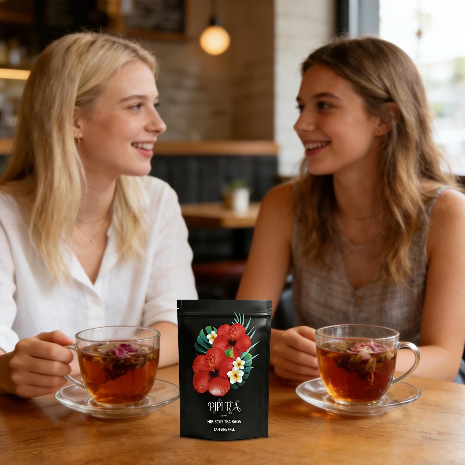 PiPi Tea Organic Hibiscus Tea Bags，Caffeine Free Herbal Tea Rich In Antioxidants