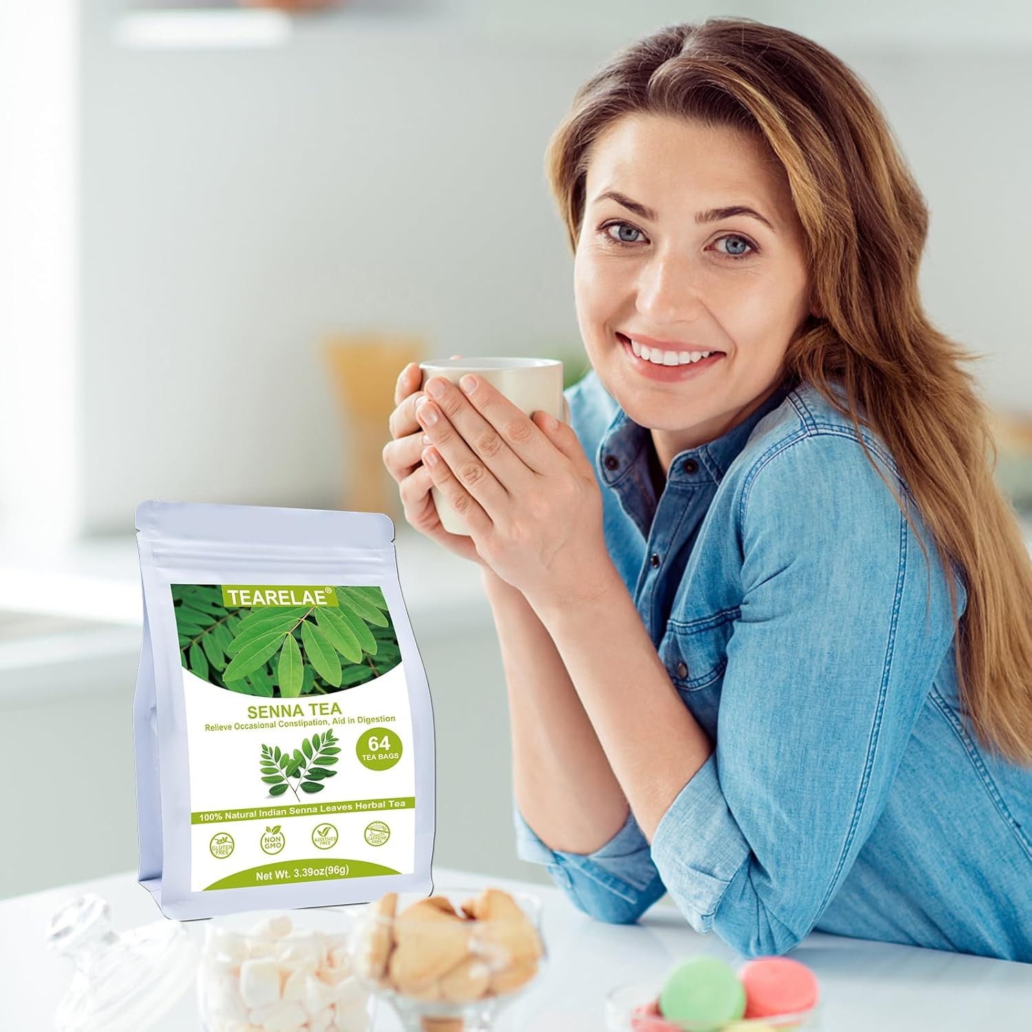 TEARELAE – Senna Tea – 1.5g x 64 Count Leaves 64 (Pack of 1)