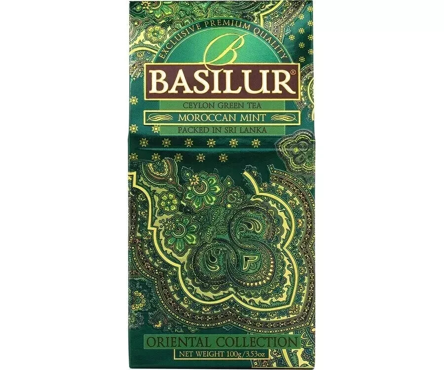 Basilur CeylonOriental Collection Moroccan MintTea Pack of (4) 100G free shipp