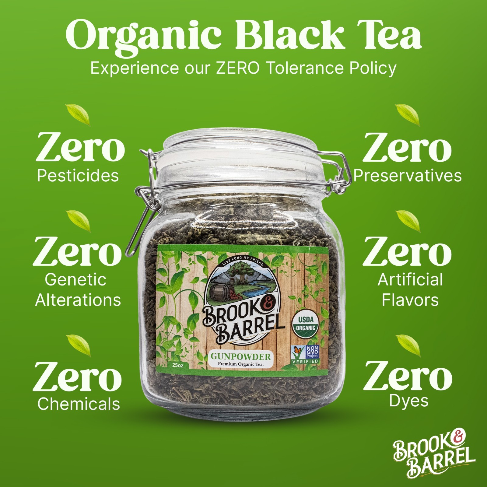 Experience Premium Quality with Brook & Barrel USDA Organic Gunpowder Green Tea