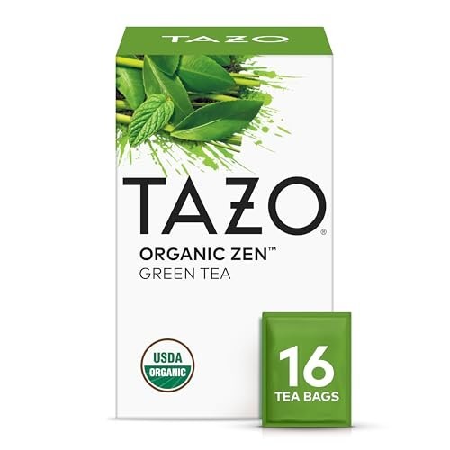 Organic Green Tea Bags 16 Count Caffeinated Lemongrass Spearmint Non-GMO Kosher
