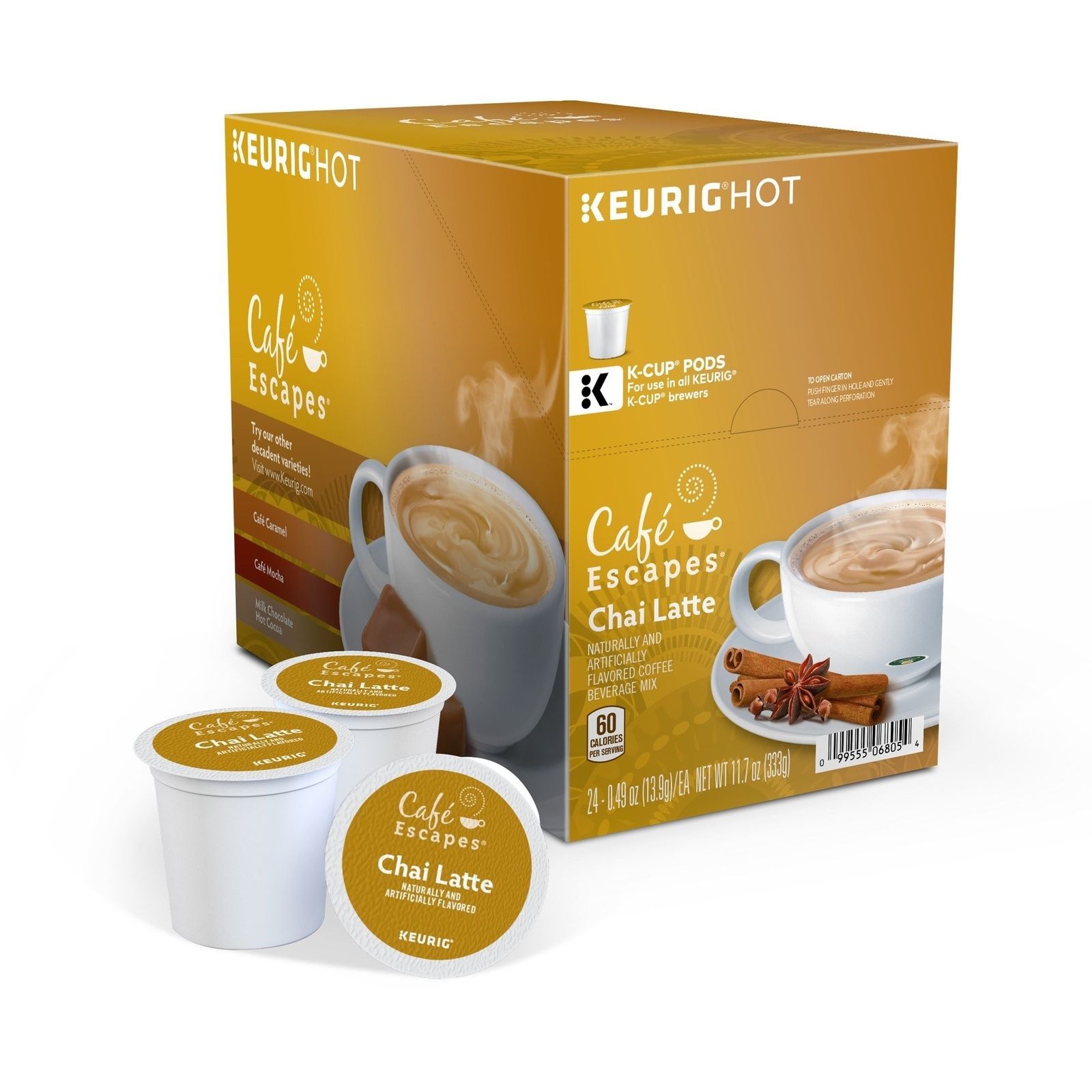 Cafe Escapes Chai Latte 24 to 144 Keurig K cup Pods Pick Any Size FREE SHIPPING