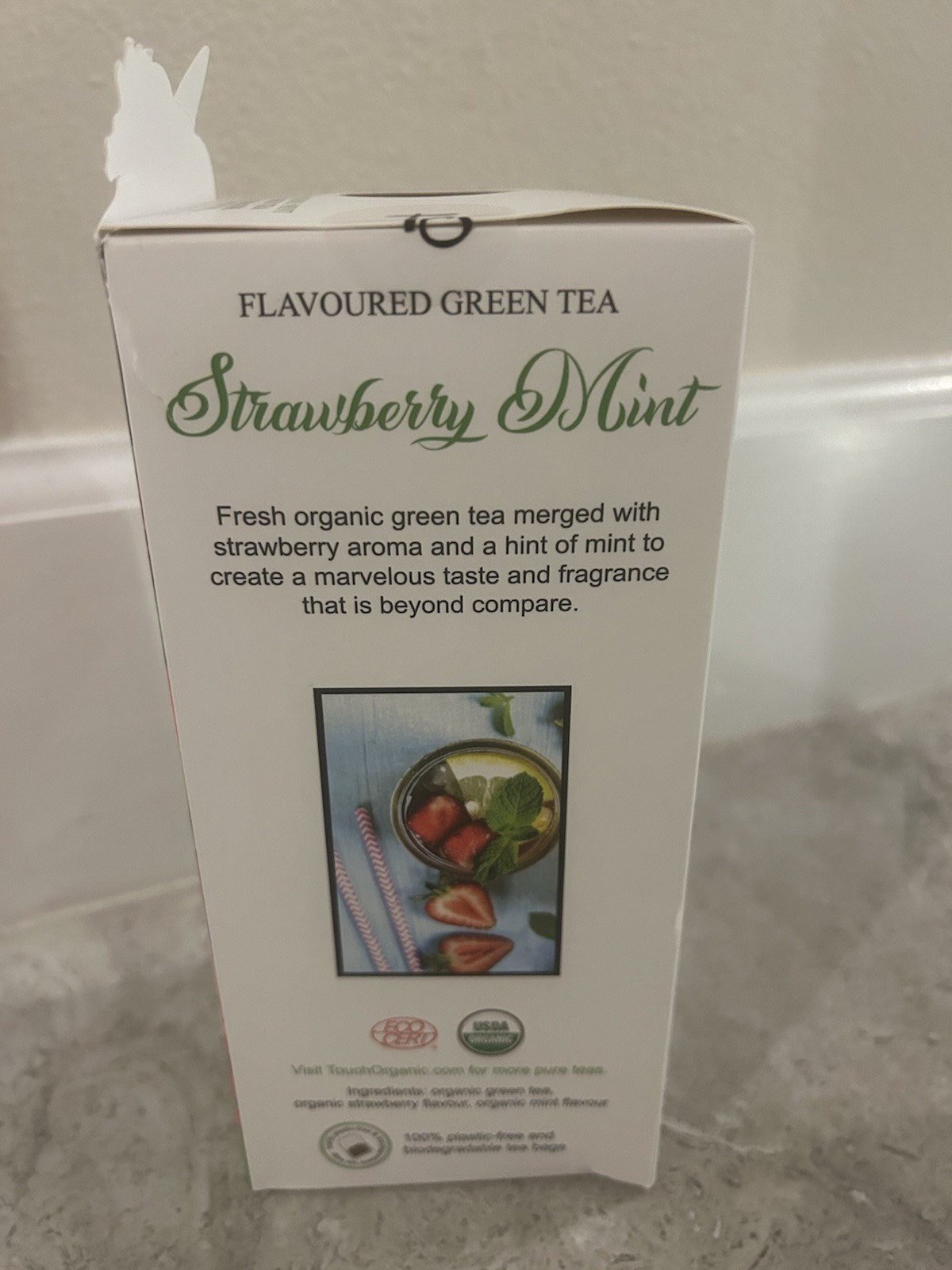2 Boxes Touch Organic Strawberry Mint Green Tea Bags (80 Bags Total) Exp. 6/3/27