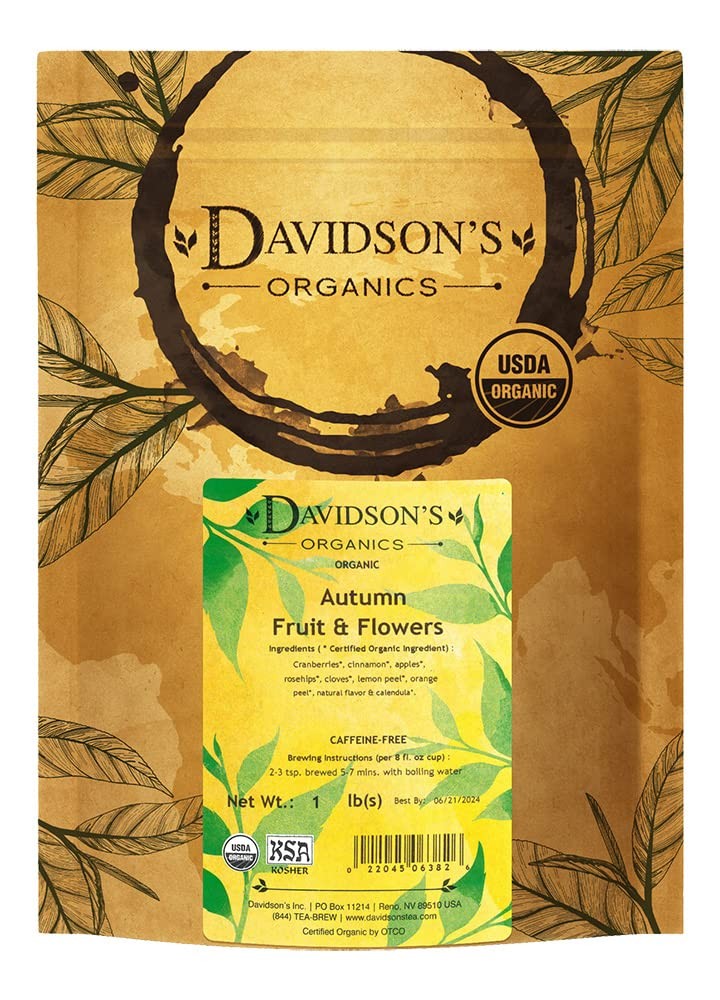 Davidson’s Autumn Fruit Flowers Loose Leaf Tea 1 Pound Caffeine Free Blend