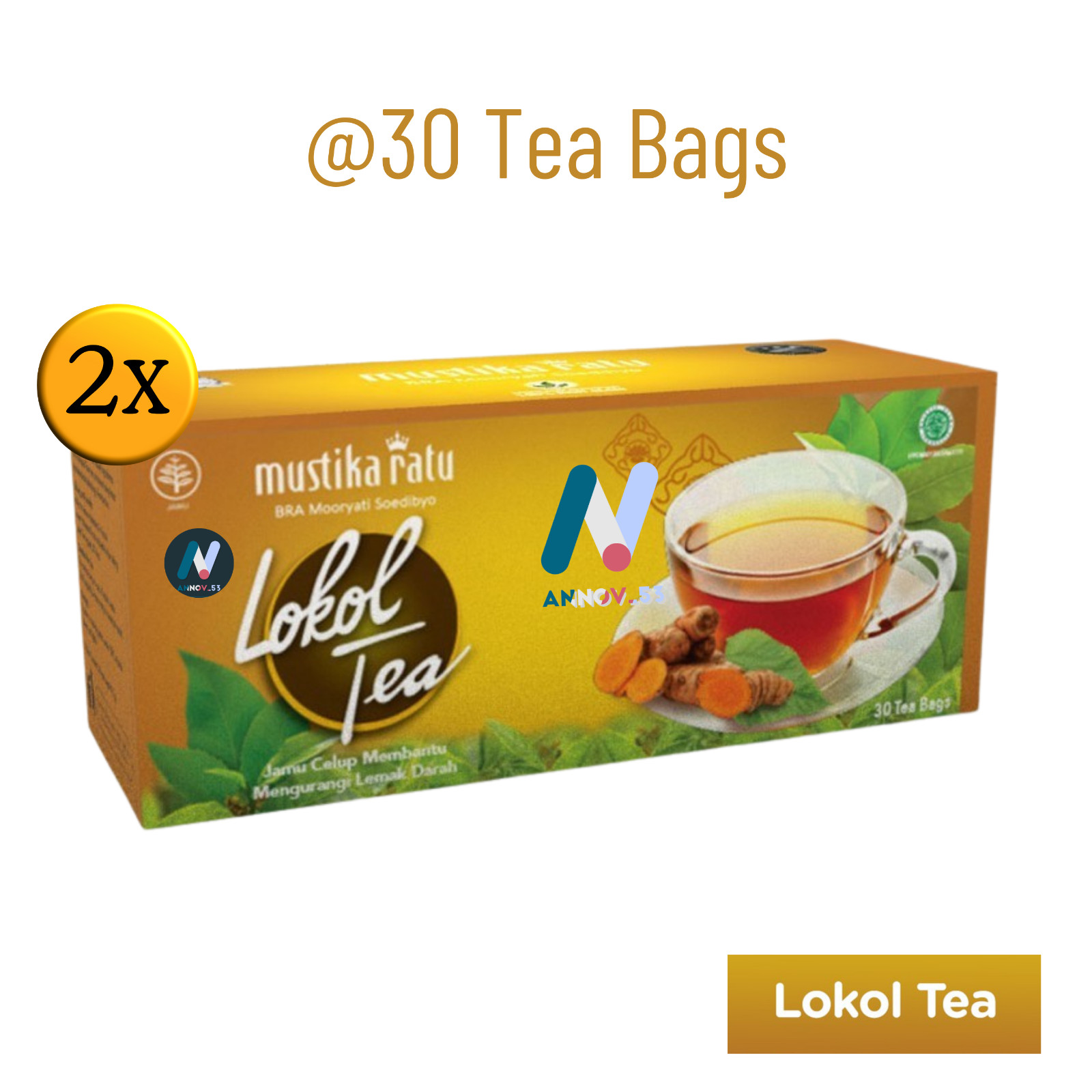 MUSTIKA RATU Lokol Tea Herbal Turmeric Curcumin Lower Cholesterol Healthy 2Pax