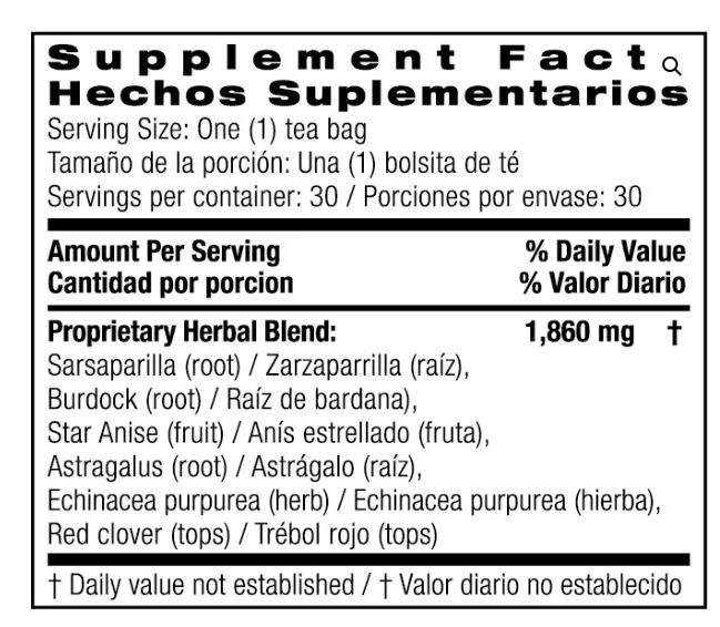 Bio Nutrition – Lymph Support Tea Cleanse & Detox 30 Bags