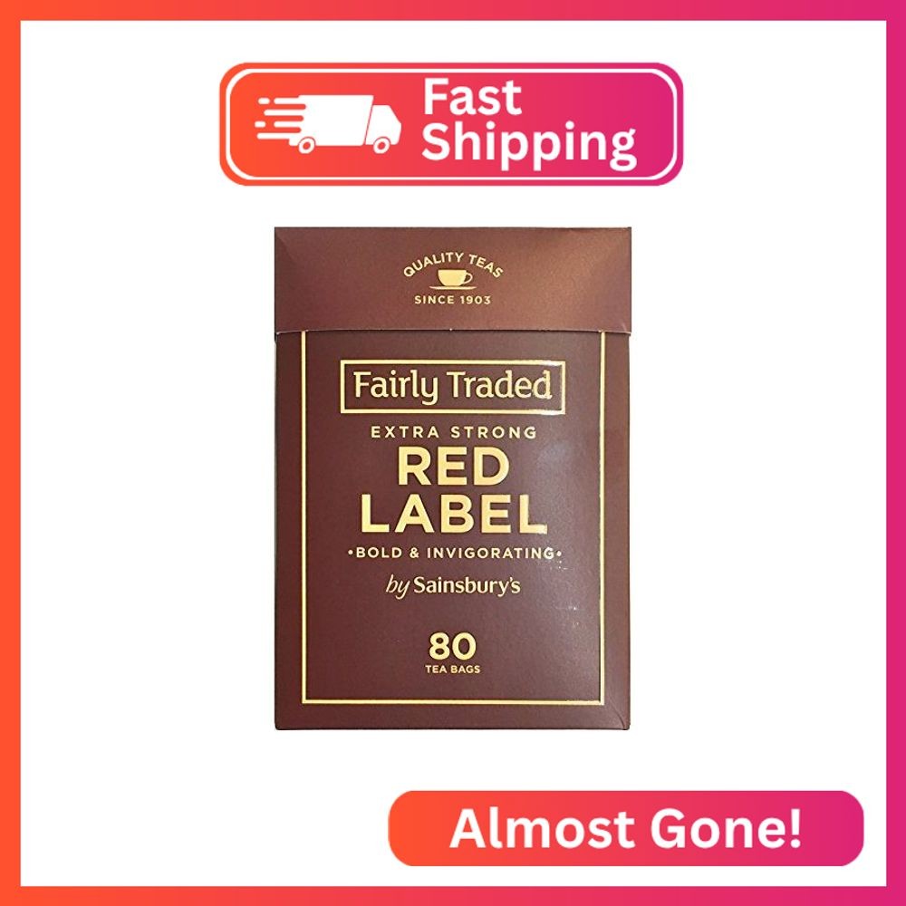 Sainsbury’s Extra Strong Red Label Tea 80 Bags 250g | Fairly Traded Tea from Eng