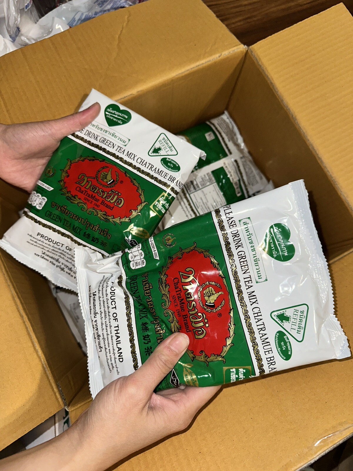 ChaTraMue Thai Green Tea Number ONE Brand for Hot, Cold Milk Green Tea 200g