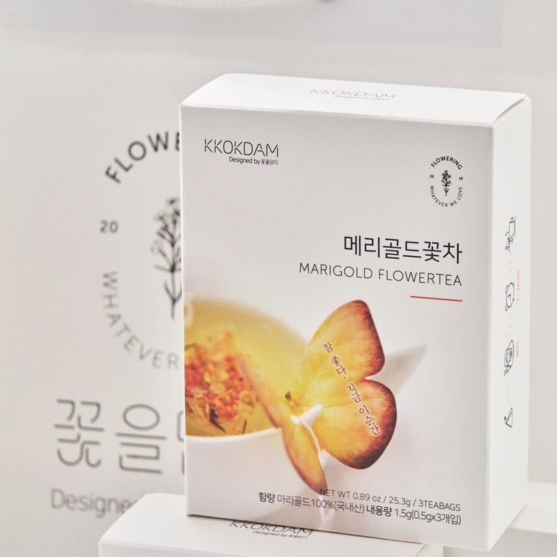 Kkokdam Butterfly Tea Bag Gift Set-Orange (6 flavor*3ea)