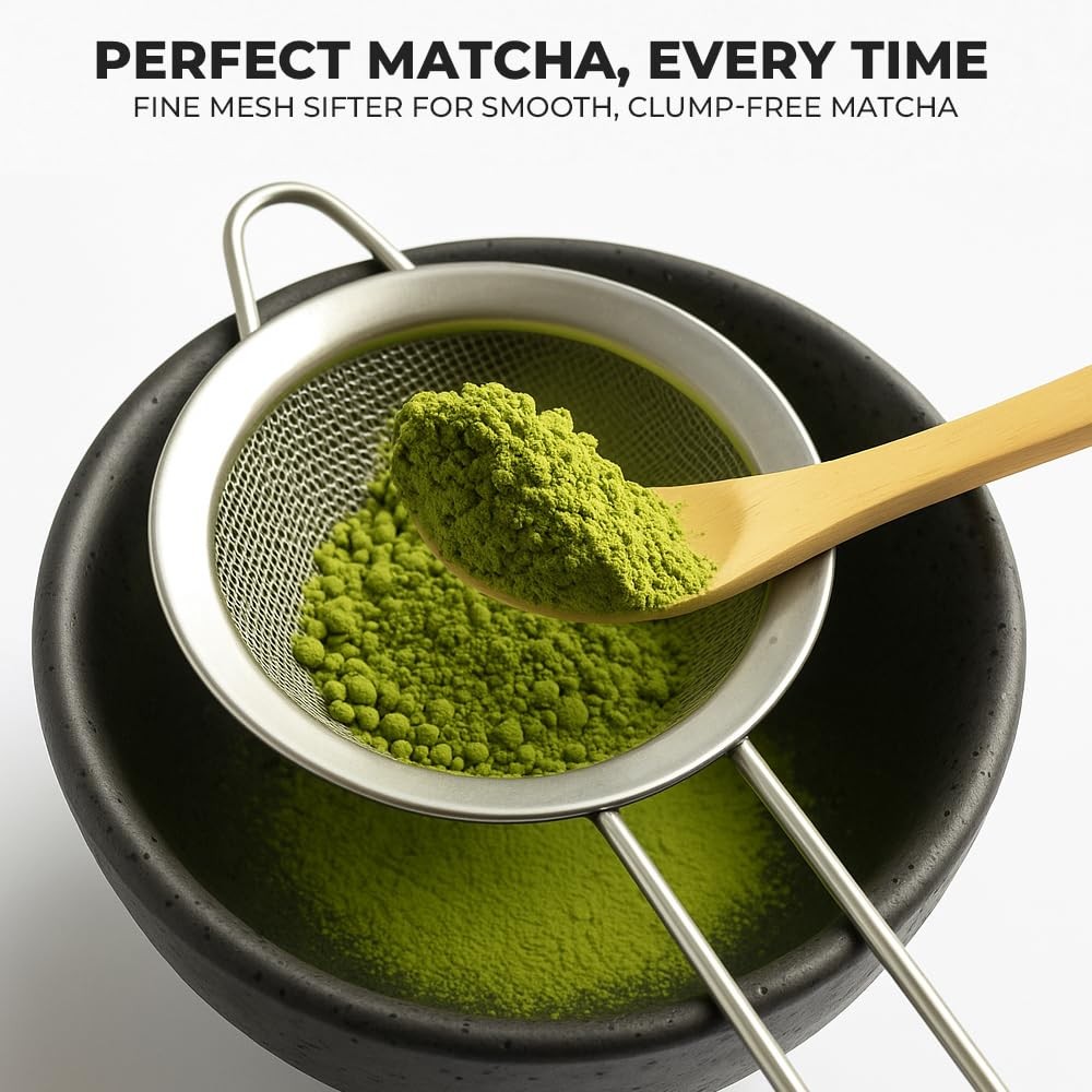 10 Piece Matcha Tea Set – Ceramic Bowl with Spout, Whisk & Holder, Scoop & Re…