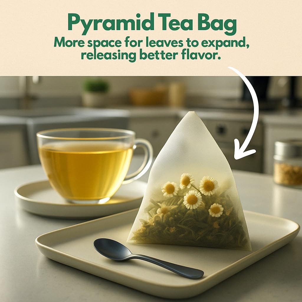 Tozzy Organic Chamomile Tea – 100 Count, PlantBased Pyramid Tea Bags – Packag…