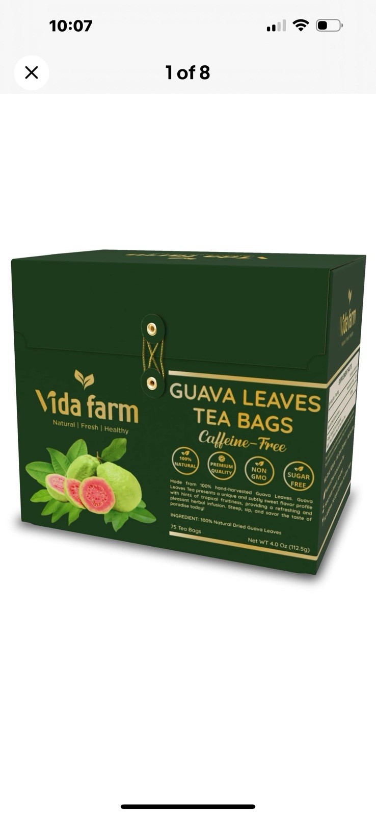 2 PK ~ VIDA FARM 75 Natural Guava Leaves Tea Bags – Dried Guava
