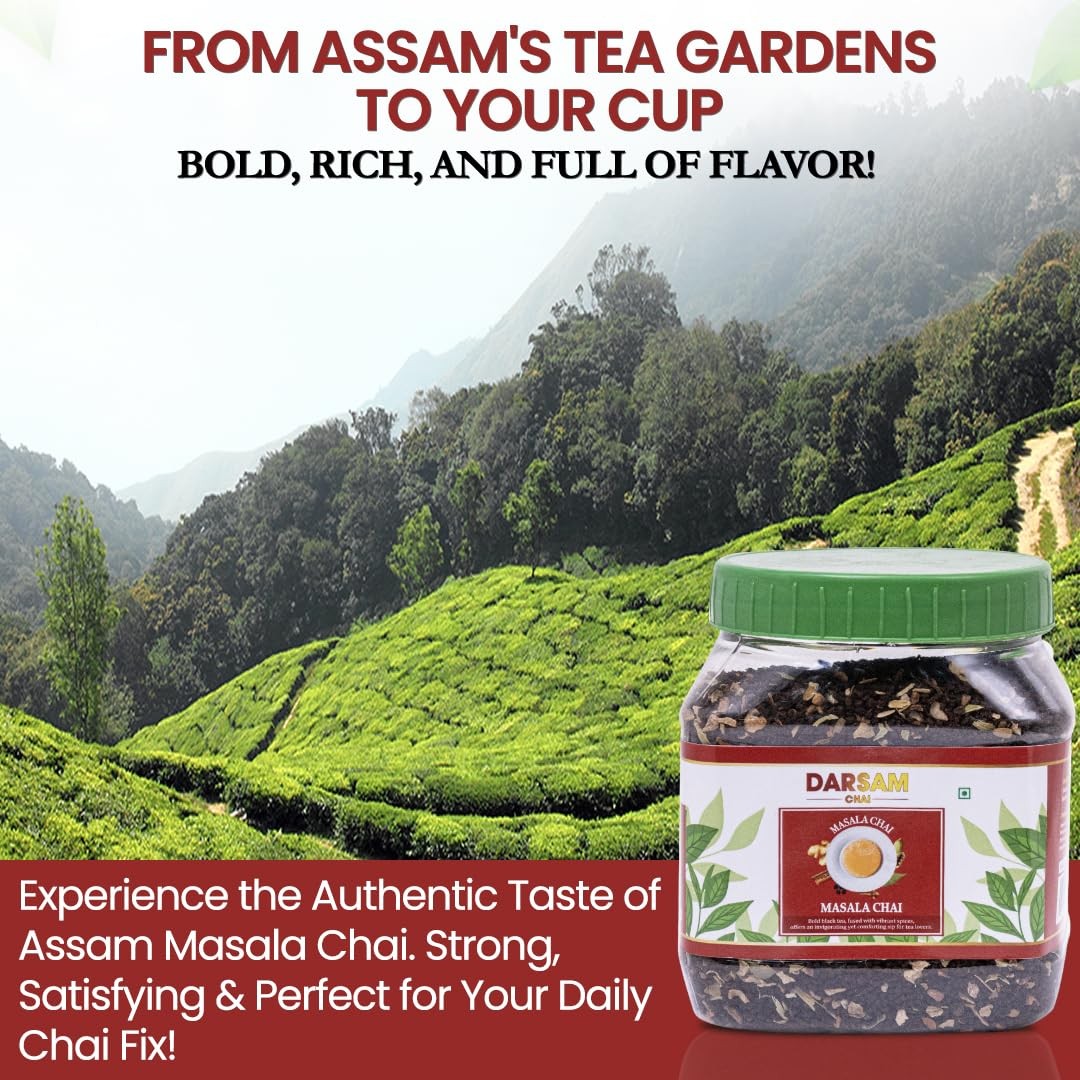 Darsam Masala Chai – 8.8oz 250g | Premium Assam Black Tea with Cardamom Cinna…