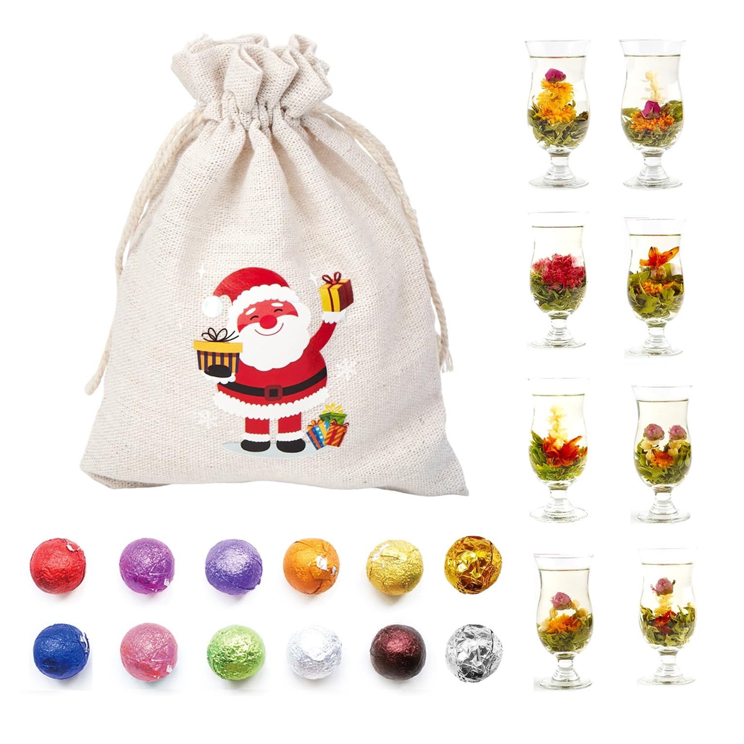 12 Assorted Blooming Flower Tea Balls Gift Set for Christmas| Handmade Herbal…