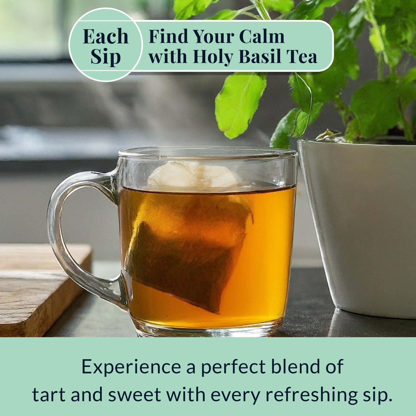 150 Holy Basil Tea Bags, 100% Natural Holy Basil Leaves, All Natural Herbal Tea