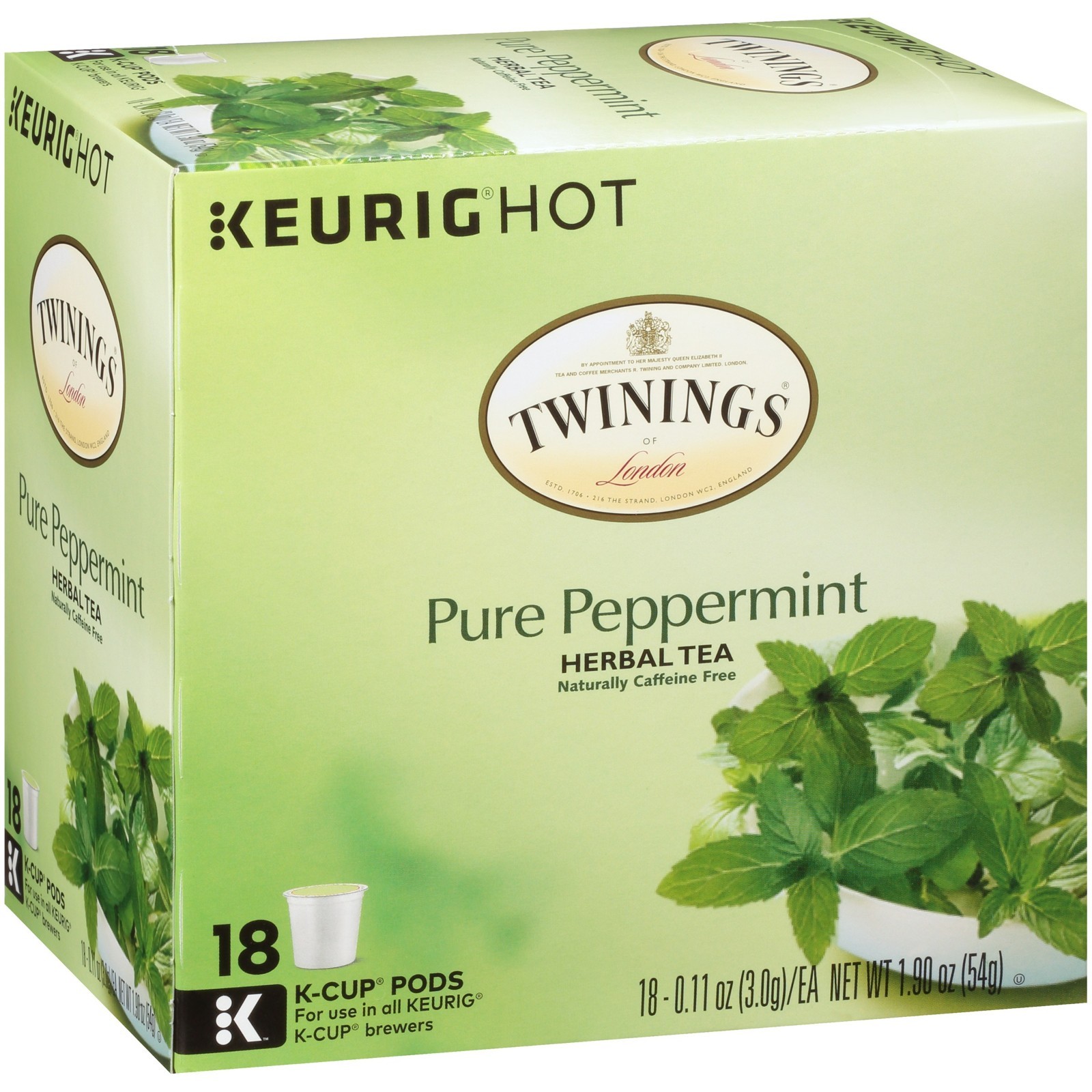 Twinings Pure Peppermint Herbal Tea 18 to 144 Keurig K cups Pick Any Quantity
