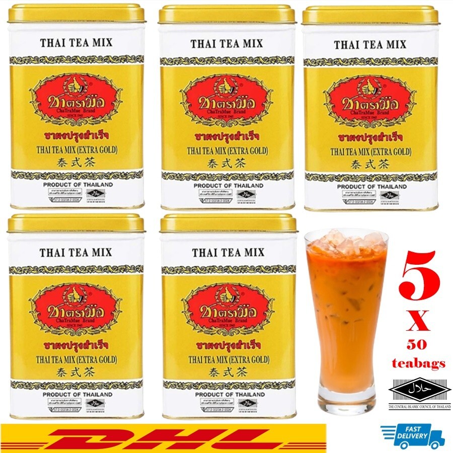 5 x125g. Cha-Tra-Mue Gold Lable Reacher Stronger Original Thai Tea Mix Halal DHL