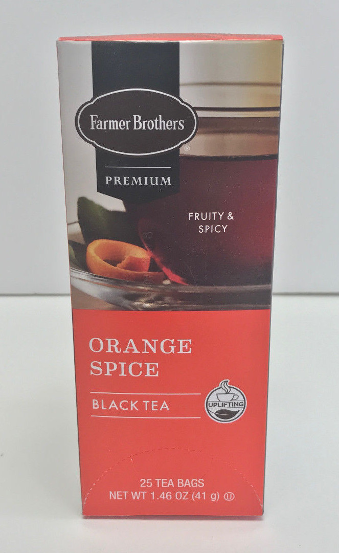 Farmer Brothers Premium Black Tea, Orange Spice, 6/25 ct boxes