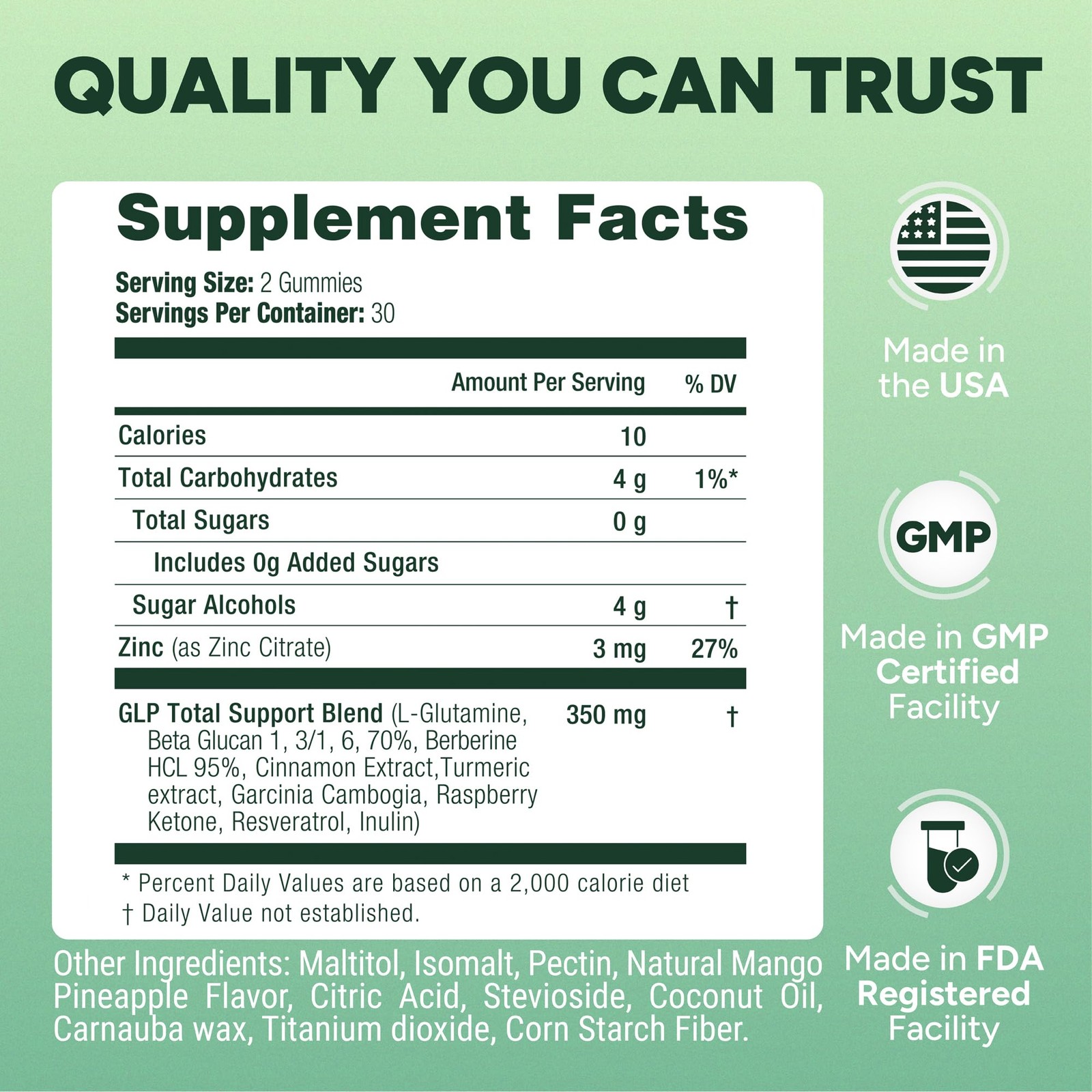 GLP-1 Support Gummies – Sugar-Free Appetite & Craving Control Supplement with…