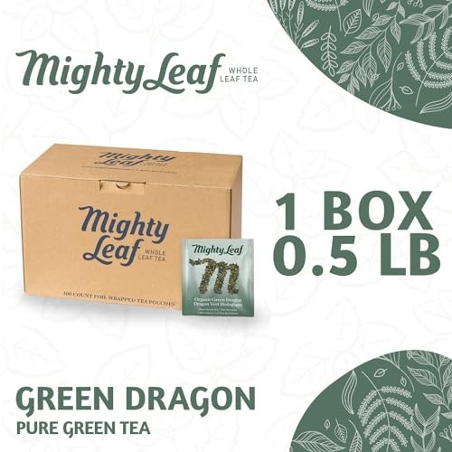 Organic Green Dragon Tea – 100 Whole Leaf Bags – Smooth Earthy Flavor – Premium
