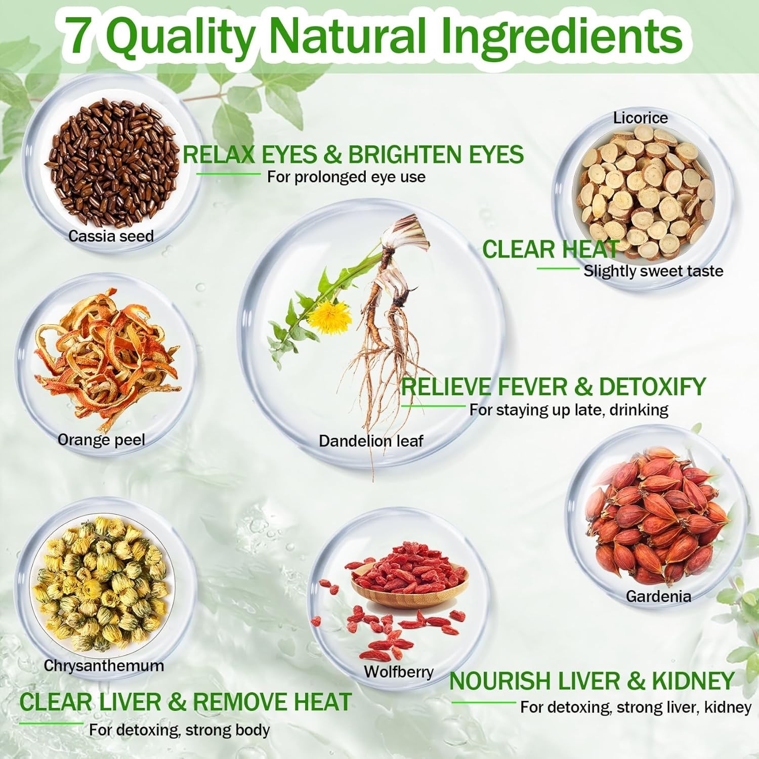Dandelion Wolfberry Tea, Kidneys & Liver Health, Seven Natural Herbal Ingredient