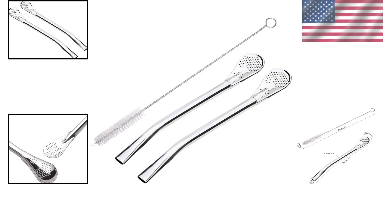 Stylish 6-Inch Stainless Steel Drinking Straws – Perfect for Coffee & Tea Lovers