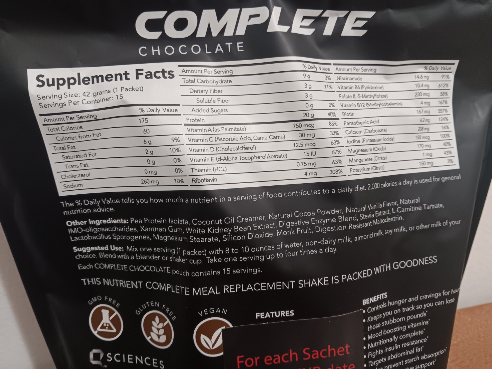Q Sciences Complete Chocolate The Feel Good Weight Loss Shake 15 Servings