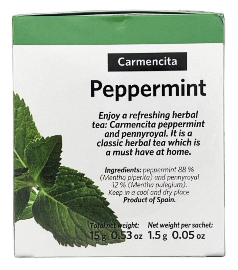 Carmencita Peppermint Tea .53 oz 10 Bags