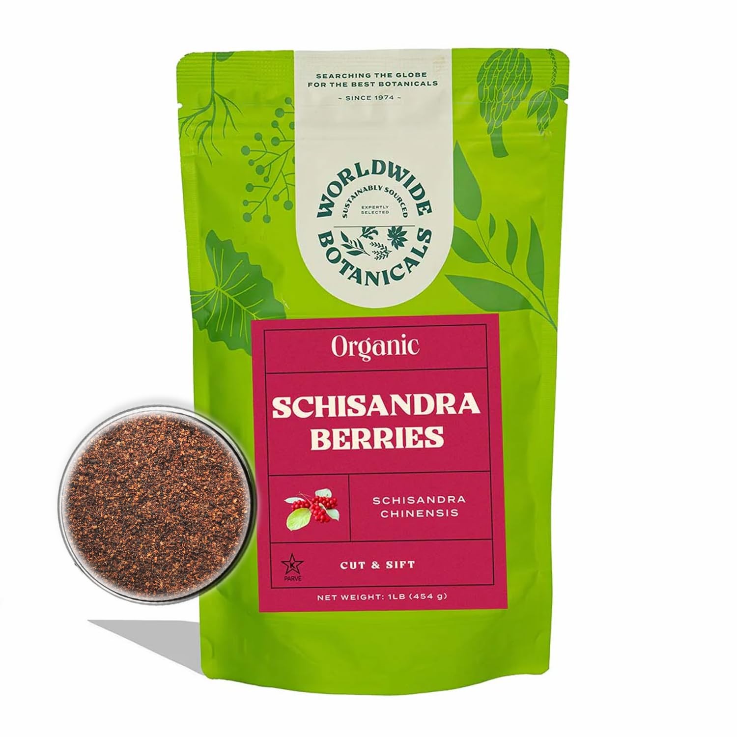 Worldwide Botanicals Organic Schisandra Berries, 1lb, tea cut for best infusi…