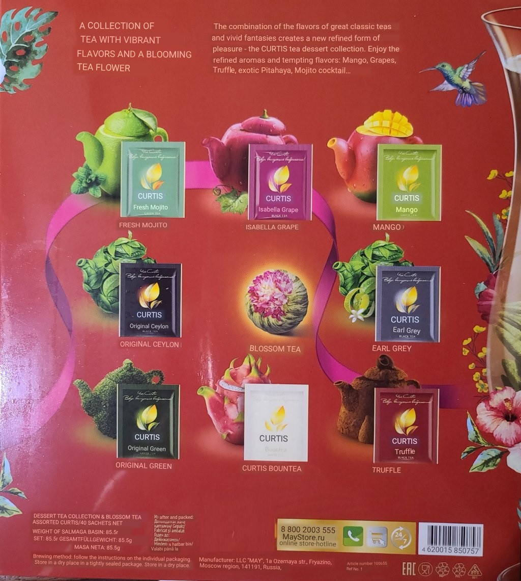 Curtis Dessert-Blooming Tea Collection 8 Flavors Green & Black Gift Set ☕