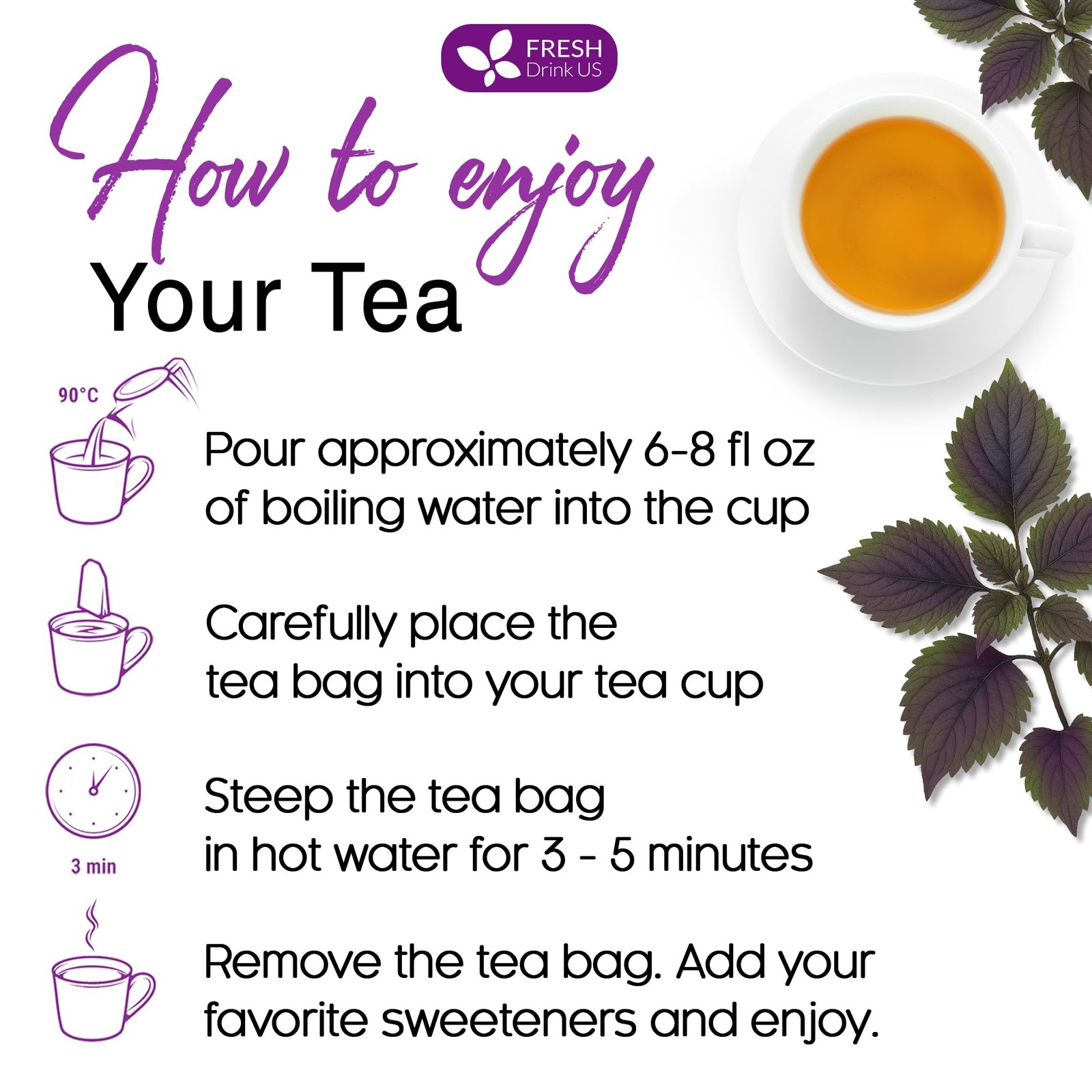 Pure Perilla Leaf Tea Bags – 40 Count | Caffeine-Free, Non-GMO Herbal Tea