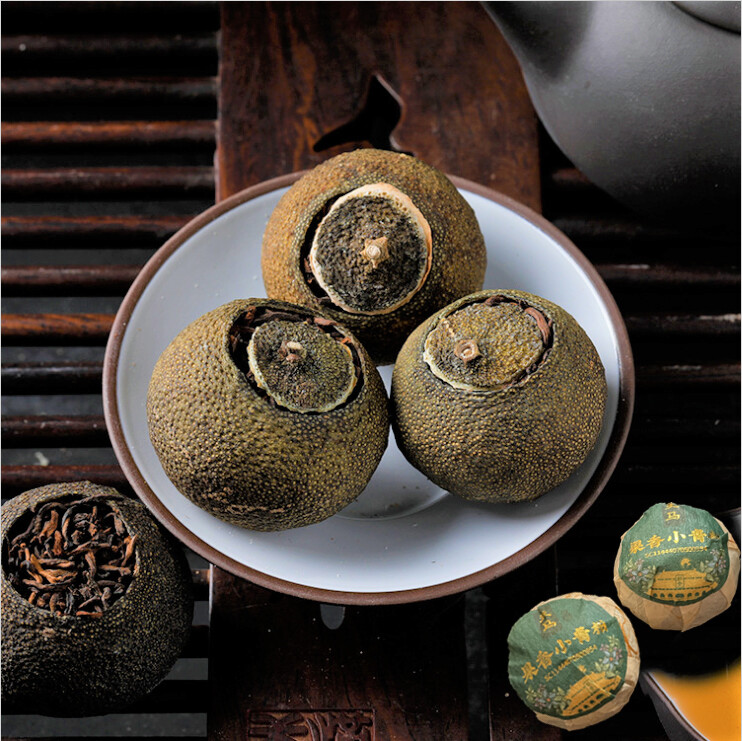 10 Years Yunnan Puerh Tea Xinhui Chenpi Puer Tea Small Green Citrus Tea 小青柑陈年普洱茶