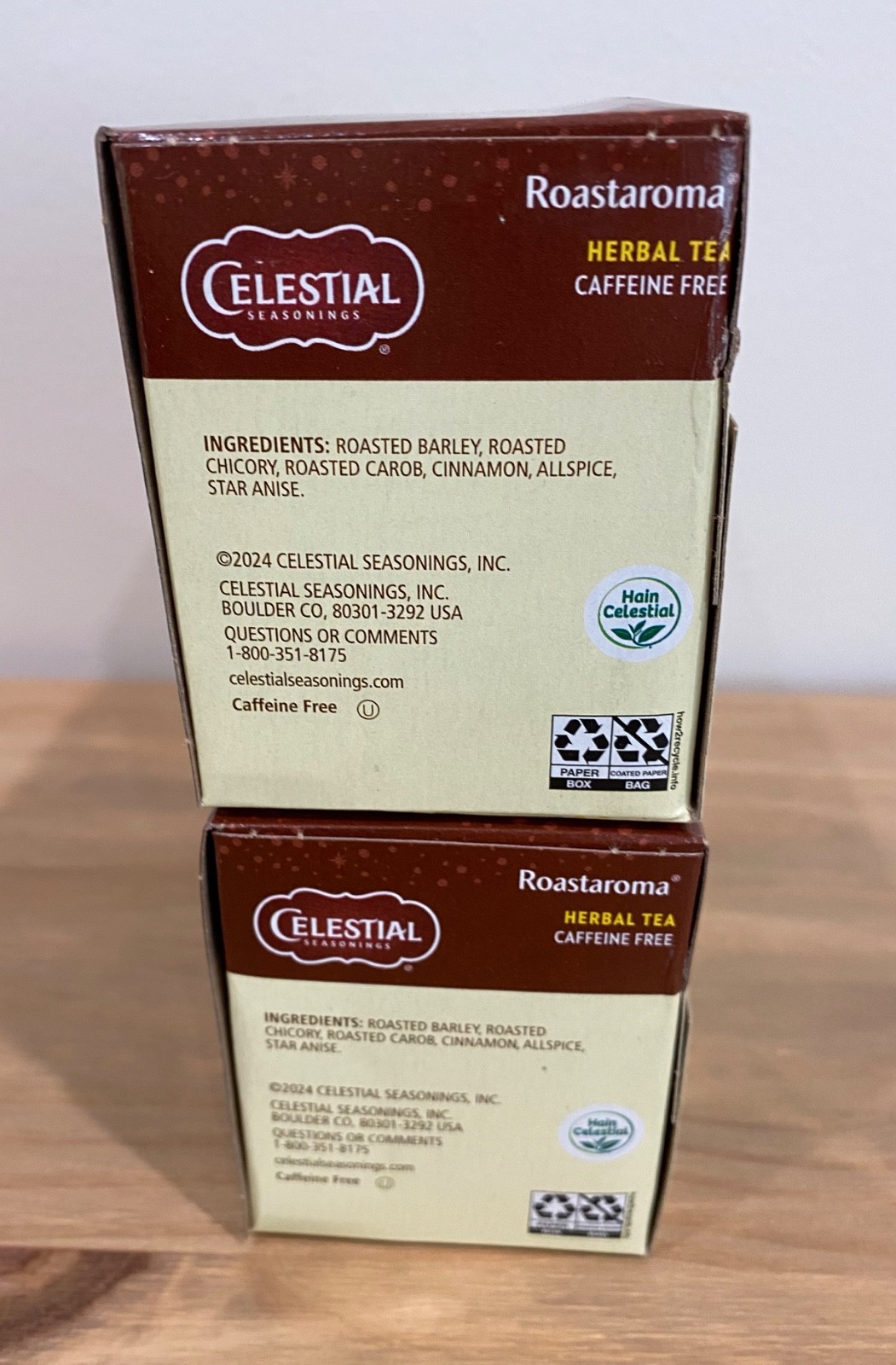 Celestial Seasonings Roastaroma Caffeine Free Herbal Tea LOT/2 Boxes BBD 10’27