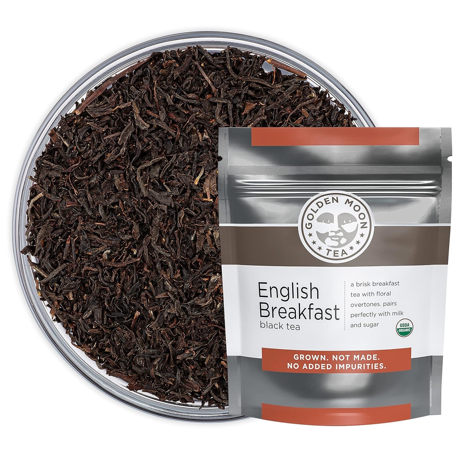 Organic English Breakfast Loose Leaf Black Tea Non GMO 4 Tea Bags, Black Tea