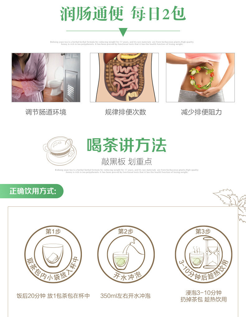 BESUNYEN DETOX TEA Bi Sheng Yuan Enteric Canal Cleaning Tea 62.5g