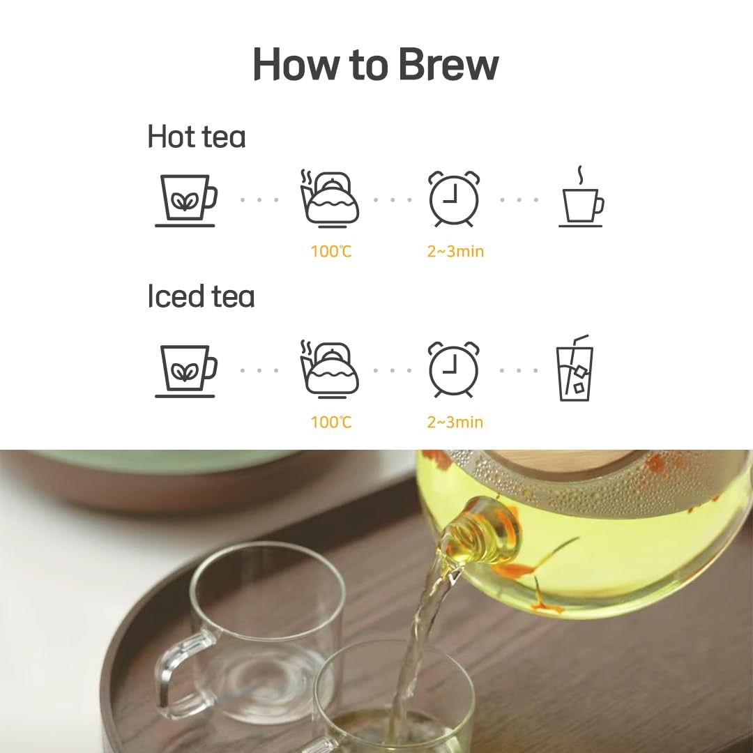 Fancy Korean Tea Gift Set Premium Flower Stick Variety Pack 5 Loose Leaf