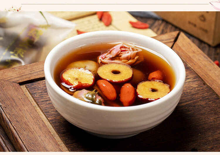 150g 10 Sachets Herbal Tea with Ginseng Rose Ginger Longan Red Dates Brown Sugar