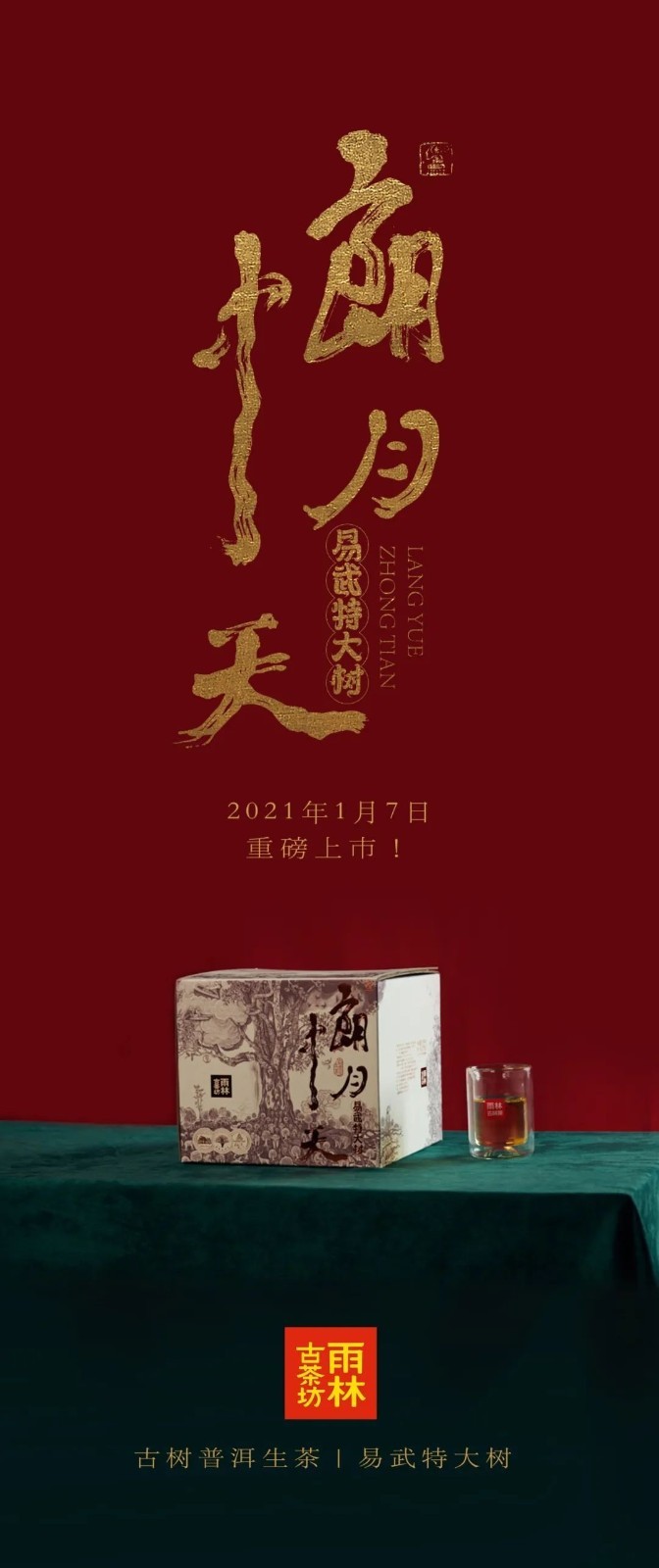 2020 Lang Yue Zhong Tian Yiwu Extra Large Ancient Tree Raw 357g