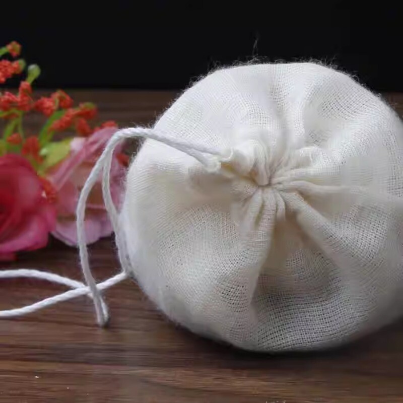 50pcs 10x15cm Cotton Tea Bags Gauze Filter Bags Drawstring Tea Bags Marinade Bag
