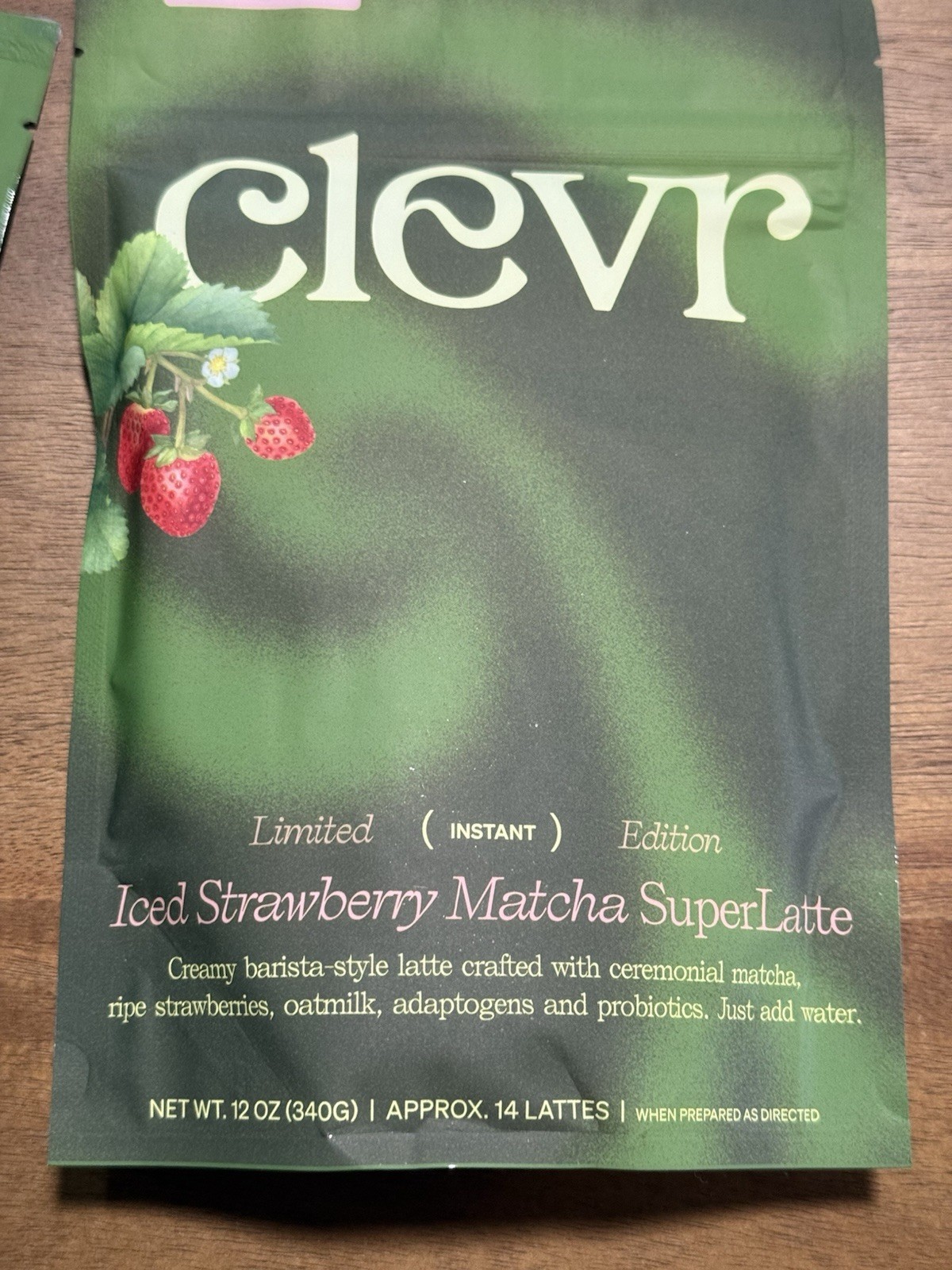 2x Clevr Iced Strawberry Matcha Superlatte 14 Servings Each Bag
