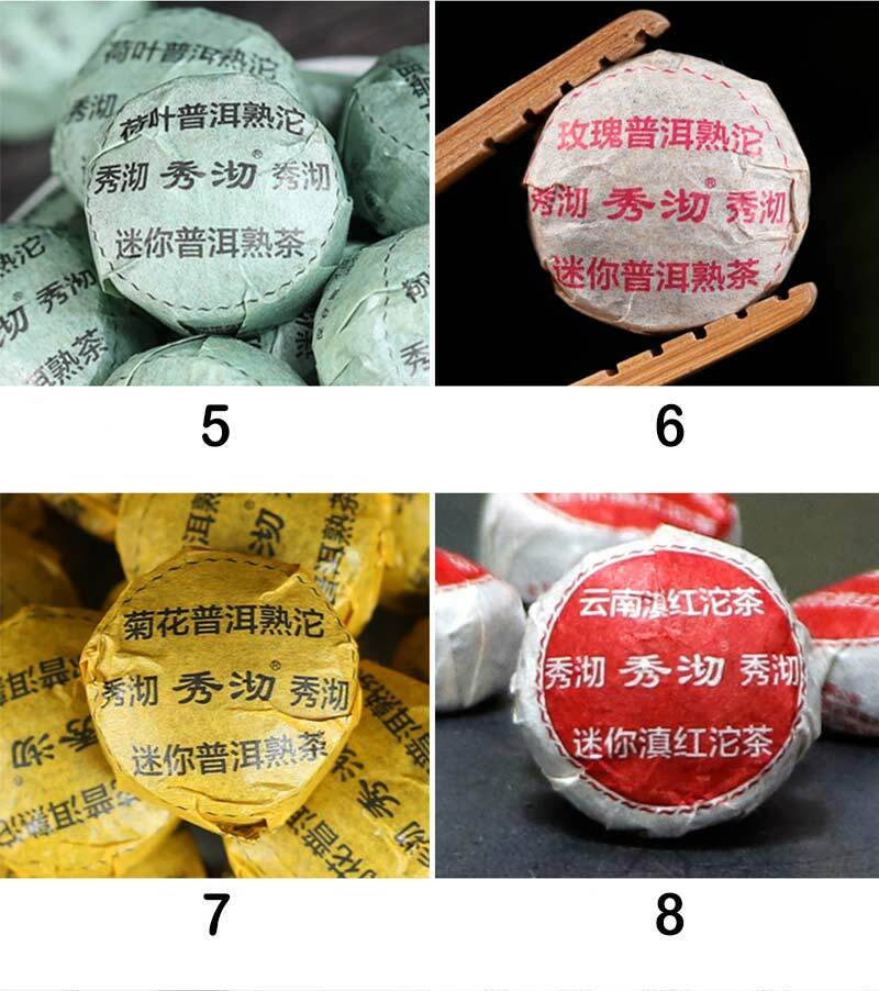 50 Pcs 10 Different Flavors Pu’er Mini Tuo Cha Raw and Ripe Pu-erh Mix Gift Bag