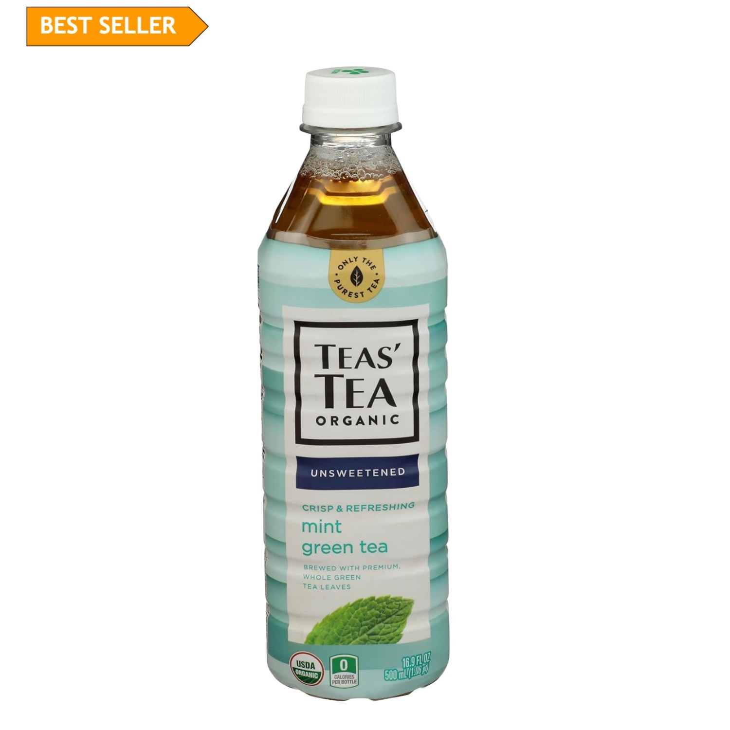 Non-GMO Organic Mint Green Tea – 16.9 fl oz Bottle for Flavor Experience