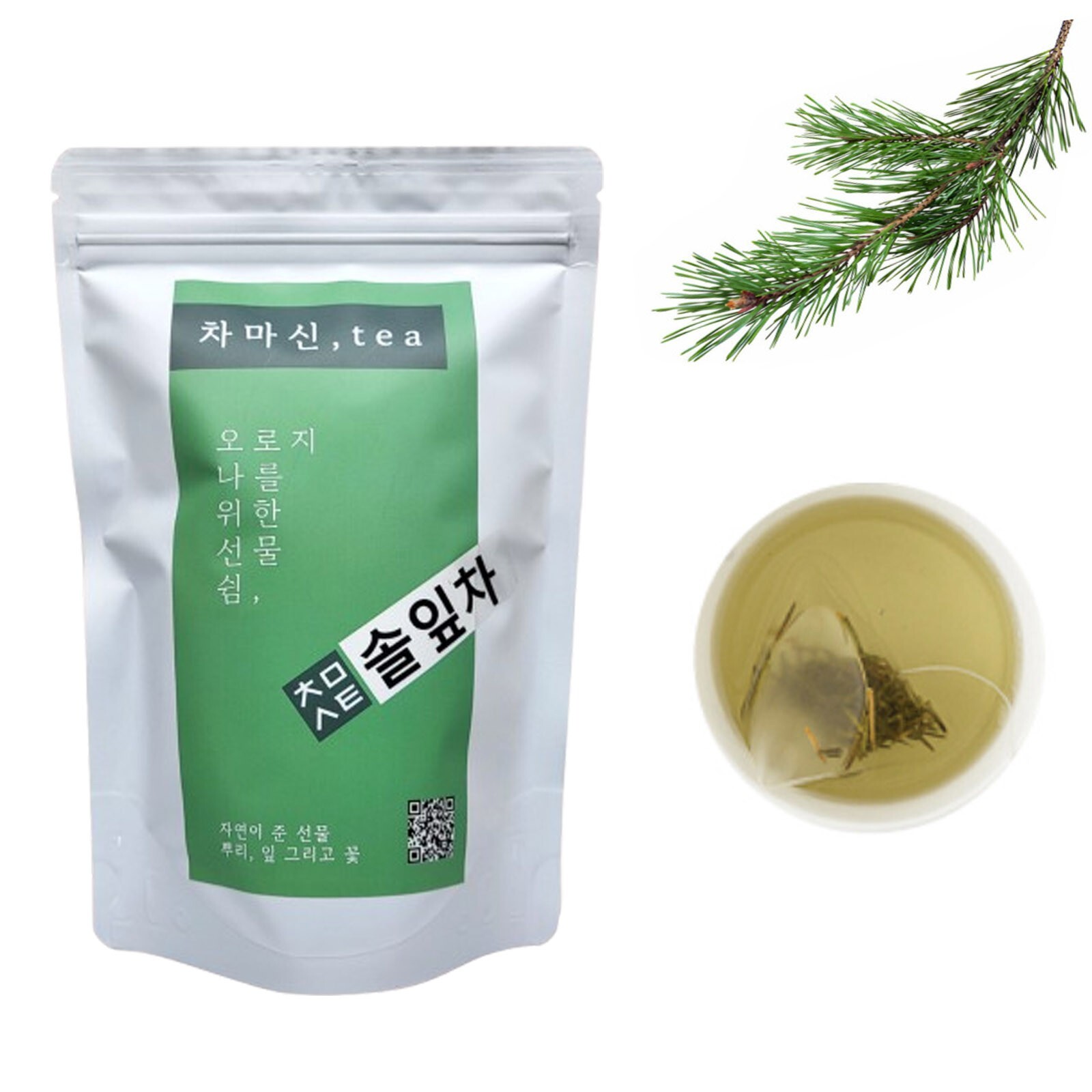 Dried Pine Needle 50 Tea Bag Korea Pine Foliage Leaf Non Caffeine Deep Taste